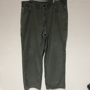 Carhartt FR Midweight Canvas Jean Mens 44x30 Green Pants CAT 2 Loose FRB159-MOS